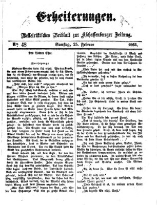 Erheiterungen (Aschaffenburger Zeitung) Samstag 25. Februar 1865