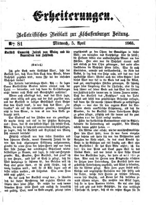 Erheiterungen (Aschaffenburger Zeitung) Mittwoch 5. April 1865
