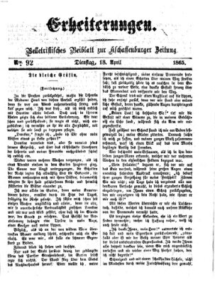 Erheiterungen (Aschaffenburger Zeitung) Dienstag 18. April 1865