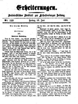 Erheiterungen (Aschaffenburger Zeitung) Freitag 16. Juni 1865