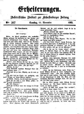 Erheiterungen (Aschaffenburger Zeitung) Samstag 11. November 1865