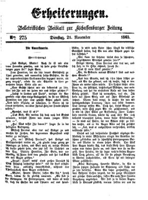 Erheiterungen (Aschaffenburger Zeitung) Dienstag 21. November 1865