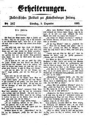 Erheiterungen (Aschaffenburger Zeitung) Dienstag 5. Dezember 1865