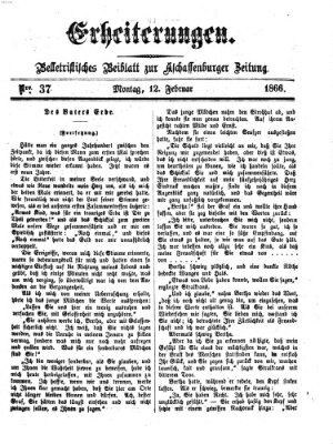 Erheiterungen (Aschaffenburger Zeitung) Montag 12. Februar 1866