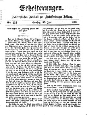 Erheiterungen (Aschaffenburger Zeitung) Samstag 30. Juni 1866