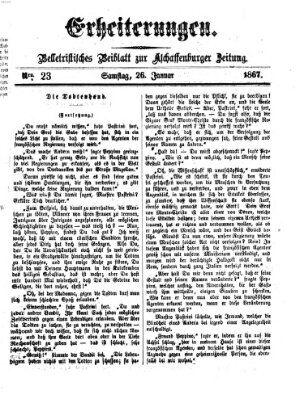 Erheiterungen (Aschaffenburger Zeitung) Samstag 26. Januar 1867
