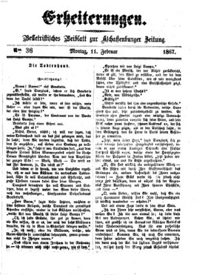Erheiterungen (Aschaffenburger Zeitung) Montag 11. Februar 1867