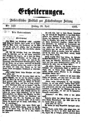 Erheiterungen (Aschaffenburger Zeitung) Freitag 26. April 1867
