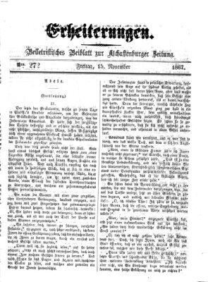 Erheiterungen (Aschaffenburger Zeitung) Freitag 15. November 1867