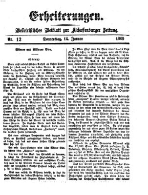 Erheiterungen (Aschaffenburger Zeitung) Donnerstag 14. Januar 1869