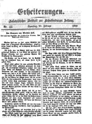 Erheiterungen (Aschaffenburger Zeitung) Samstag 20. Februar 1869