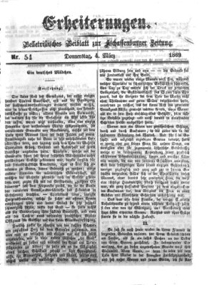 Erheiterungen (Aschaffenburger Zeitung) Donnerstag 4. März 1869