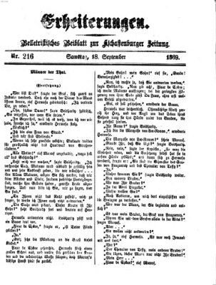 Erheiterungen (Aschaffenburger Zeitung) Samstag 18. September 1869