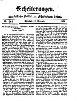 Erheiterungen (Aschaffenburger Zeitung) Dienstag 16. November 1869