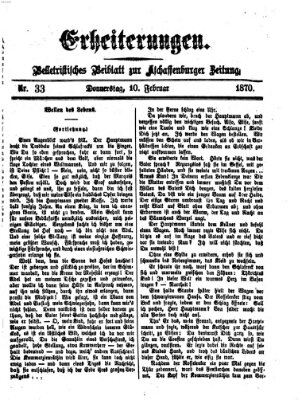 Erheiterungen (Aschaffenburger Zeitung) Donnerstag 10. Februar 1870