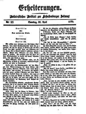 Erheiterungen (Aschaffenburger Zeitung) Samstag 30. April 1870