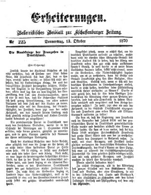 Erheiterungen (Aschaffenburger Zeitung) Donnerstag 13. Oktober 1870