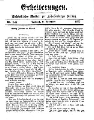 Erheiterungen (Aschaffenburger Zeitung) Mittwoch 9. November 1870