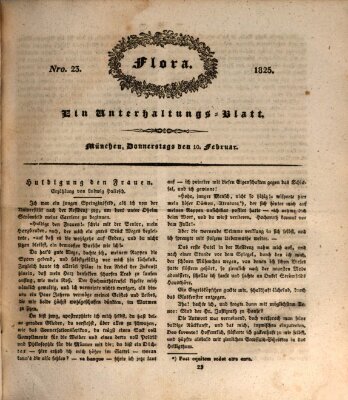 Flora (Baierische National-Zeitung) Donnerstag 10. Februar 1825