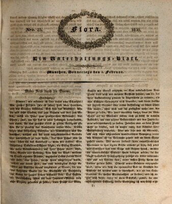 Flora (Baierische National-Zeitung) Donnerstag 4. Februar 1830