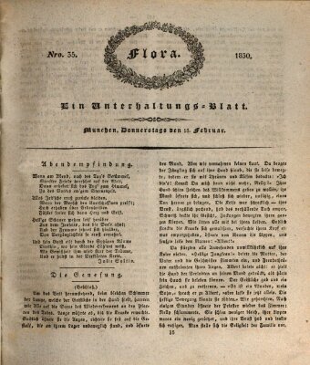 Flora (Baierische National-Zeitung) Donnerstag 18. Februar 1830