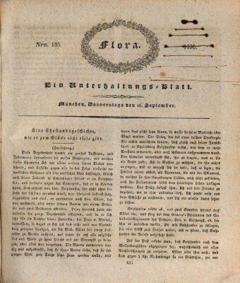 Flora (Baierische National-Zeitung) Donnerstag 16. September 1830