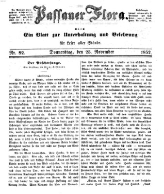 Passauer Flora Donnerstag 25. November 1852