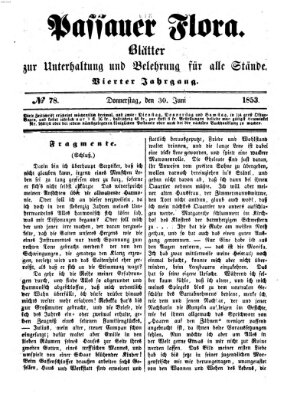 Passauer Flora Donnerstag 30. Juni 1853