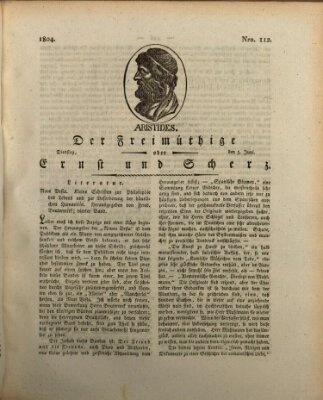 Der Freimüthige oder Ernst und Scherz (Der Freimüthige oder Unterhaltungsblatt für gebildete, unbefangene Leser) Dienstag 5. Juni 1804