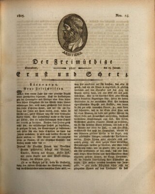 Der Freimüthige oder Ernst und Scherz (Der Freimüthige oder Unterhaltungsblatt für gebildete, unbefangene Leser) Samstag 19. Januar 1805