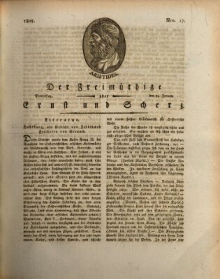 Der Freimüthige oder Ernst und Scherz (Der Freimüthige oder Unterhaltungsblatt für gebildete, unbefangene Leser) Donnerstag 24. Januar 1805