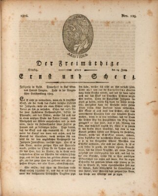 Der Freimüthige oder Ernst und Scherz (Der Freimüthige oder Unterhaltungsblatt für gebildete, unbefangene Leser) Dienstag 24. Juni 1806