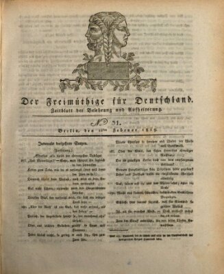 Der Freimüthige für Deutschland Freitag 12. Februar 1819