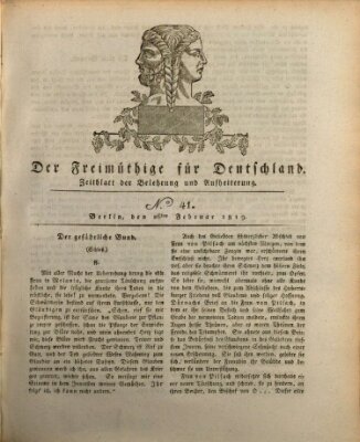 Der Freimüthige für Deutschland Freitag 26. Februar 1819