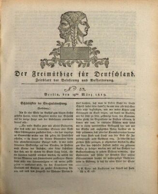 Der Freimüthige für Deutschland Montag 15. März 1819