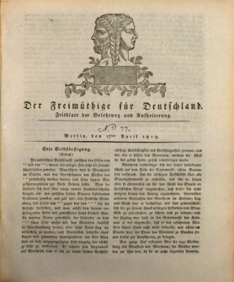Der Freimüthige für Deutschland Samstag 17. April 1819