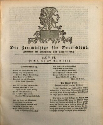 Der Freimüthige für Deutschland Freitag 23. April 1819