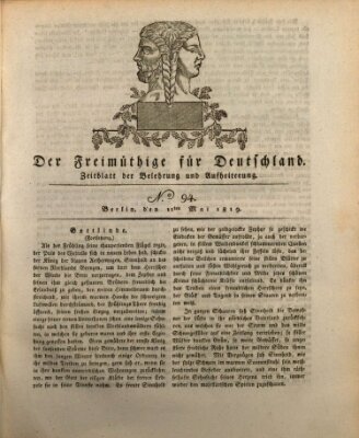 Der Freimüthige für Deutschland Dienstag 11. Mai 1819