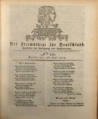 Der Freimüthige für Deutschland Montag 14. Juni 1819