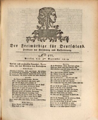 Der Freimüthige für Deutschland Samstag 4. September 1819