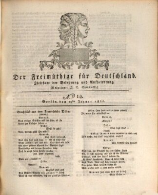 Der Freimüthige für Deutschland Mittwoch 19. Januar 1820