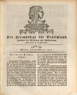 Der Freimüthige für Deutschland Dienstag 15. Februar 1820