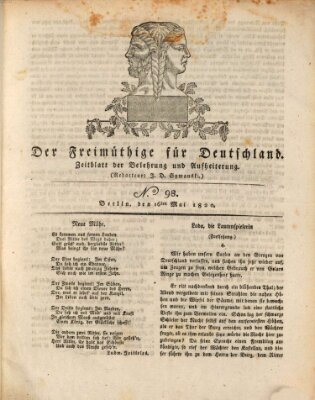 Der Freimüthige für Deutschland Dienstag 16. Mai 1820