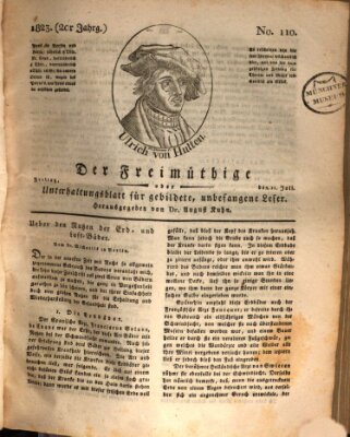 Der Freimüthige oder Unterhaltungsblatt für gebildete, unbefangene Leser Freitag 11. Juli 1823