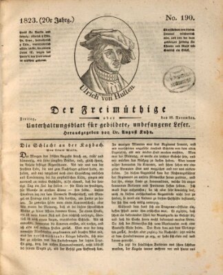 Der Freimüthige oder Unterhaltungsblatt für gebildete, unbefangene Leser Freitag 28. November 1823