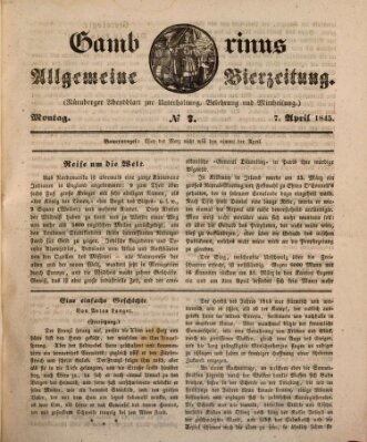 Gambrinus Montag 7. April 1845