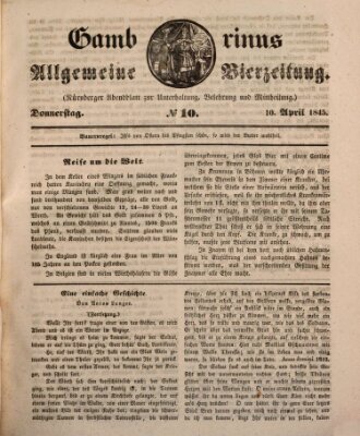 Gambrinus Donnerstag 10. April 1845