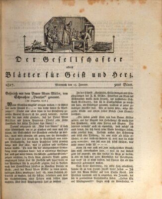 Der Gesellschafter oder Blätter für Geist und Herz Mittwoch 15. Januar 1817