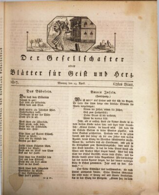 Der Gesellschafter oder Blätter für Geist und Herz Montag 14. April 1817