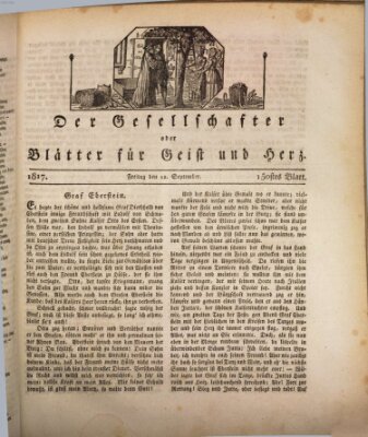 Der Gesellschafter oder Blätter für Geist und Herz Freitag 12. September 1817
